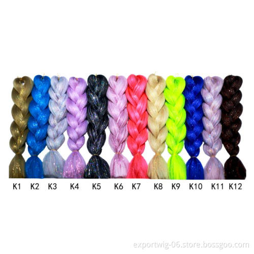 Jumbo Shiny Braiding Hair with Tinsel Attachment 100g Crochet  Braids Hair 24 inch Synthetic Hair Extensions